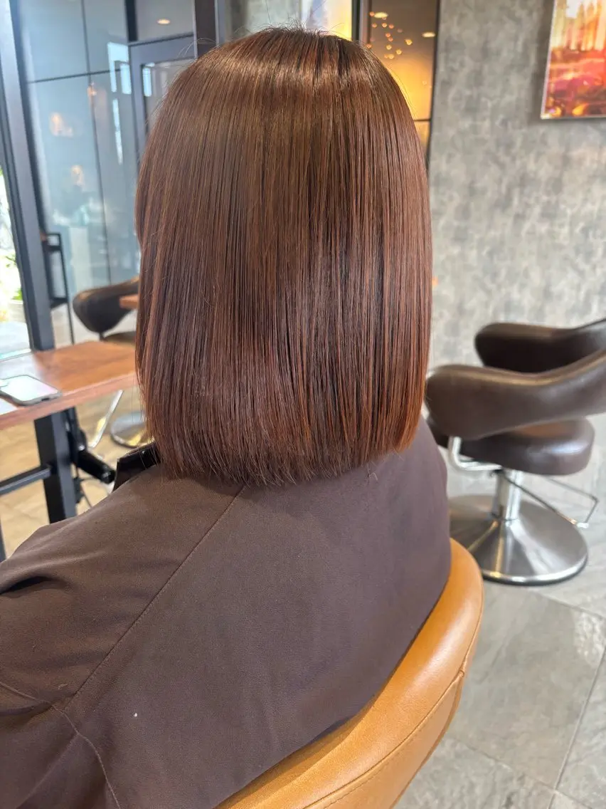 ミディアム 縮毛矯正 earth中野山店 西尾　乃朱のヘアスタイル