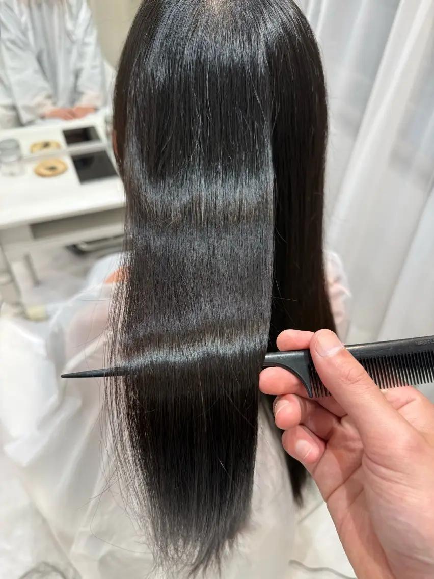 ロング カット 縮毛矯正 Barrel 天王寺 YUUのヘアスタイル