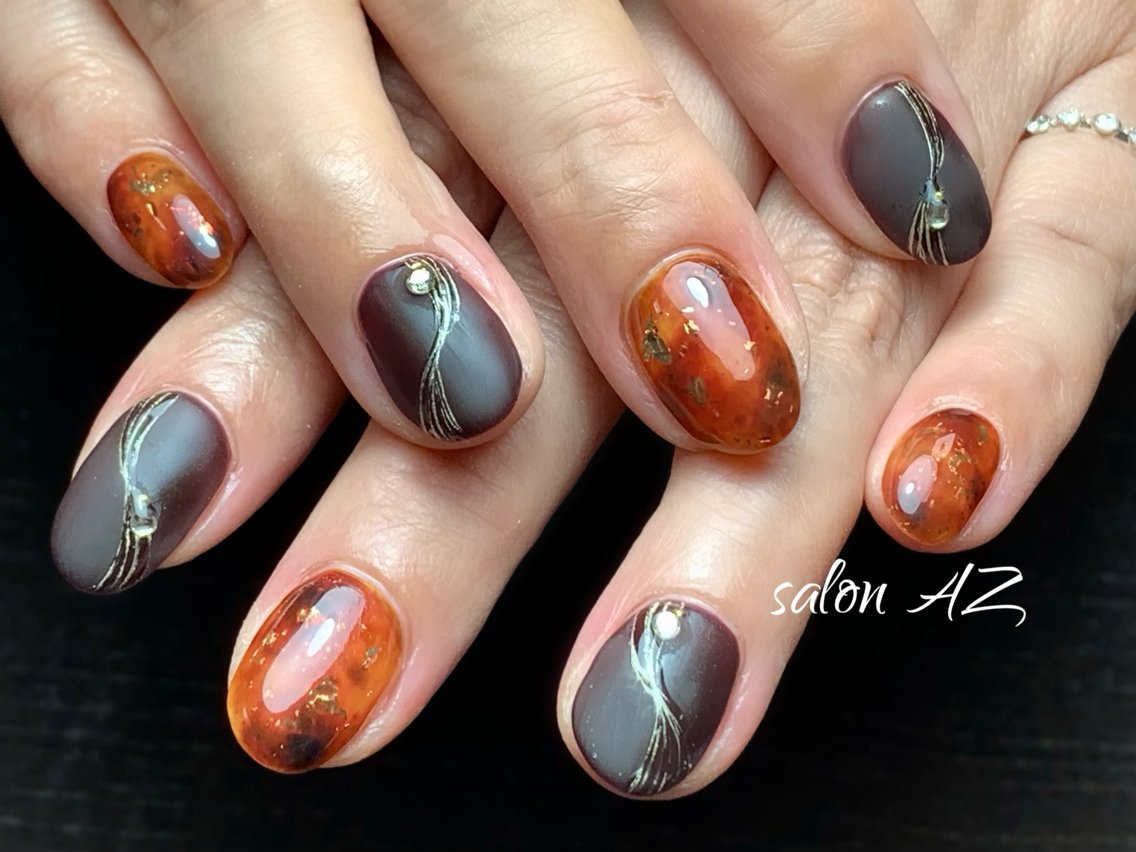 ネイル 持ち込み オフィスネイル スカルプネイル ハンドネイル salon AZ NANAのネイルデザイン