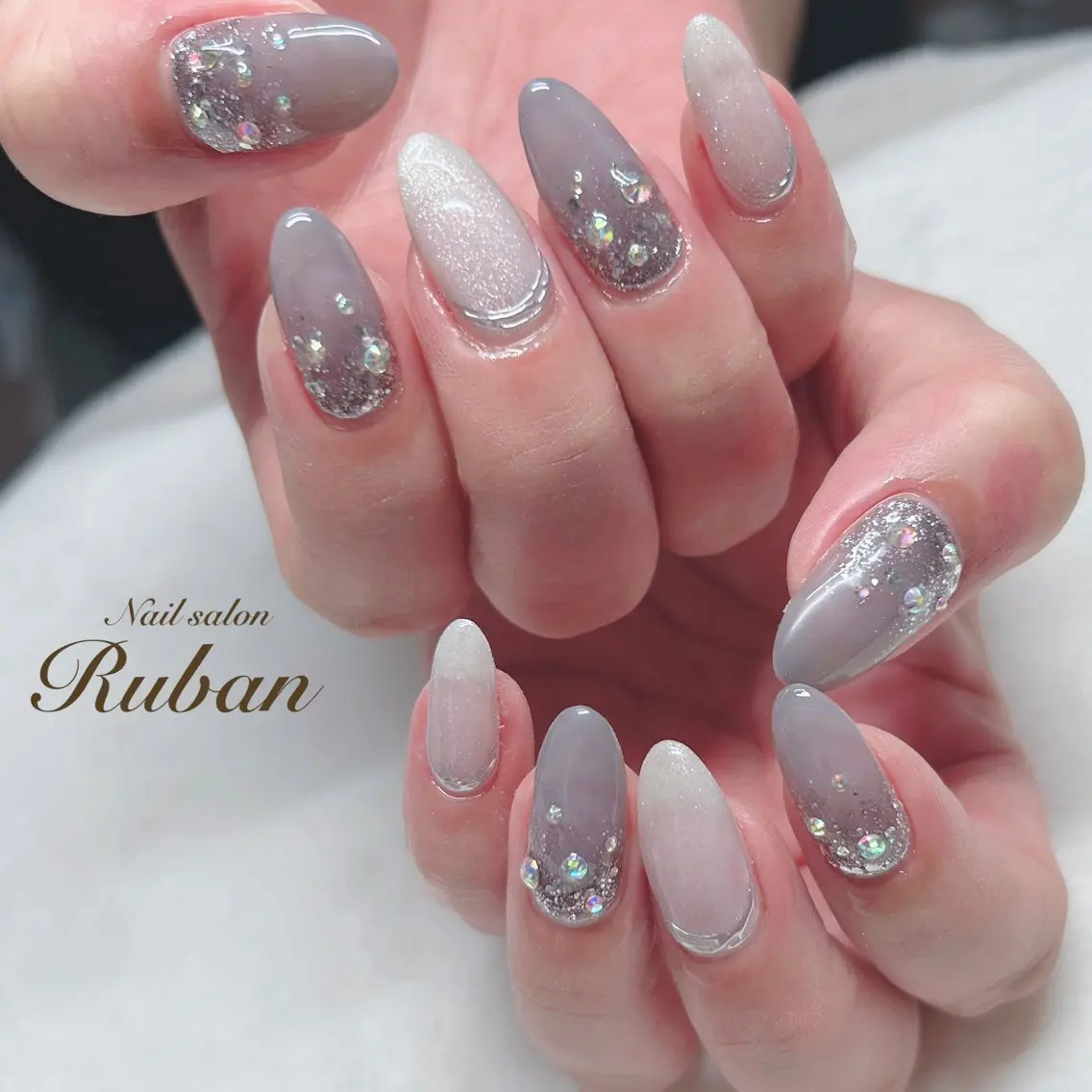 ネイル 長さ出し マグネットネイル 冬ネイル クリスマス Nail salon Rubanのネイルデザイン
