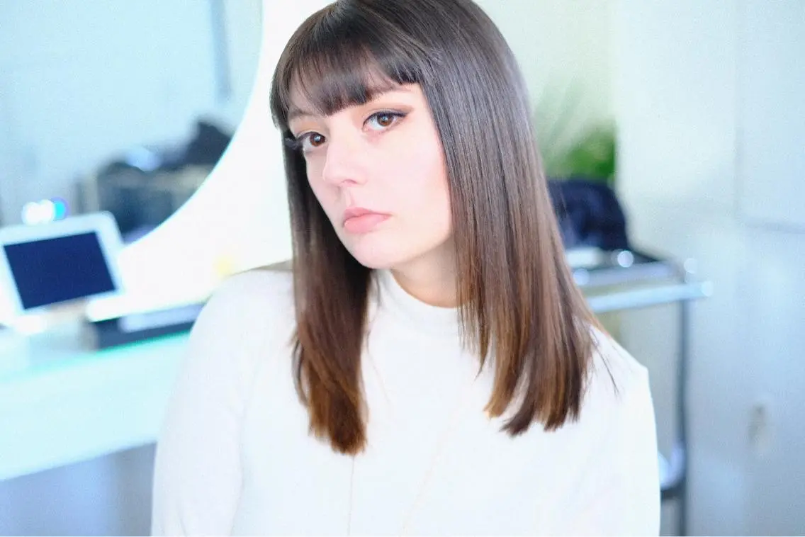 セミロング 縮毛矯正 WHALE hair × beautyのヘアスタイル