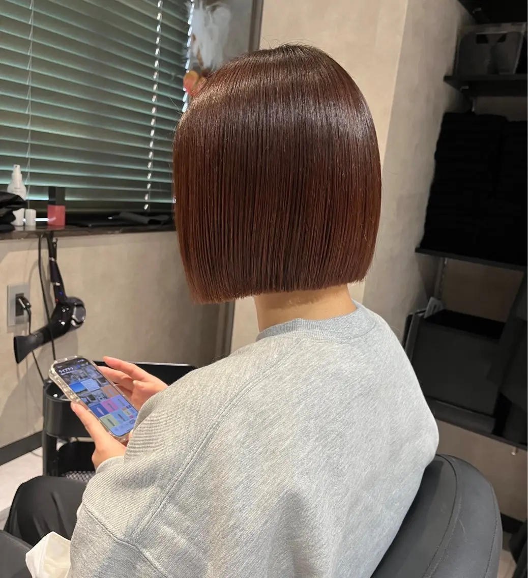 ショート ボブ 髪質改善 縮毛矯正 カット 《.Xian》ナツミ /ボブ/顔周りカットのヘアスタイル