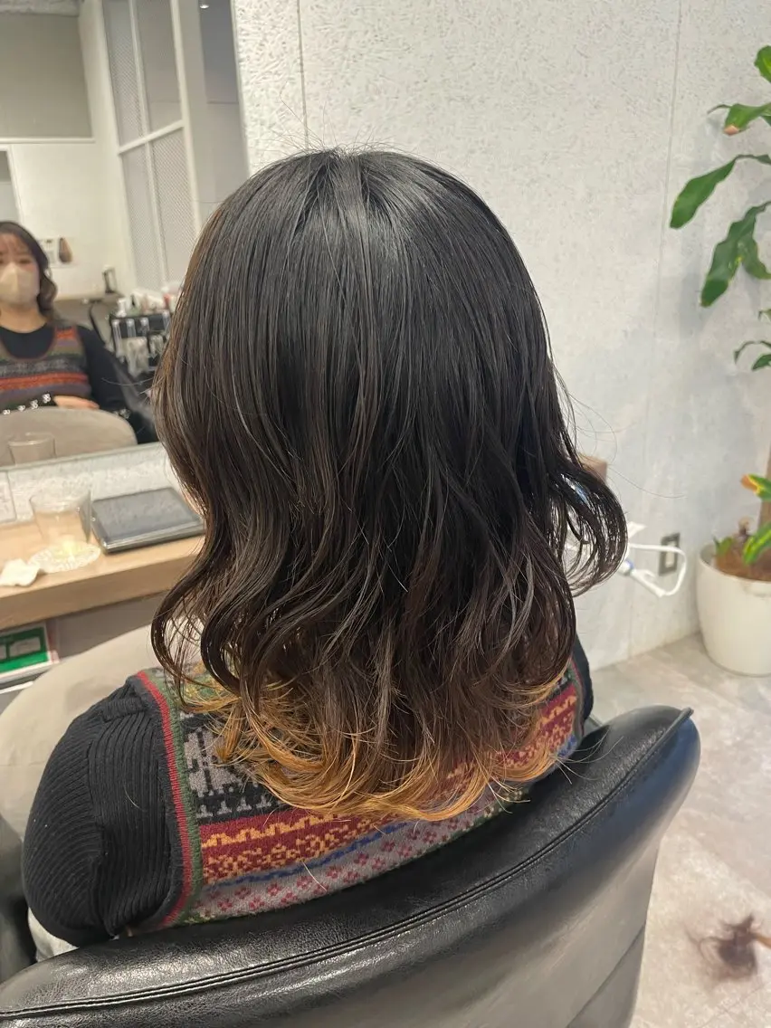 セミロング ヘアカラー トリートメント 質感再生カラー/ 髪質改善/karinのヘアスタイル