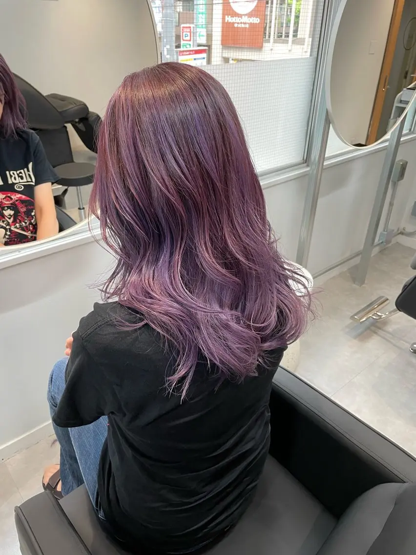 ロング パープルカラー 艶髪特化髪質改善 Re:Rアール高円寺のヘアスタイル