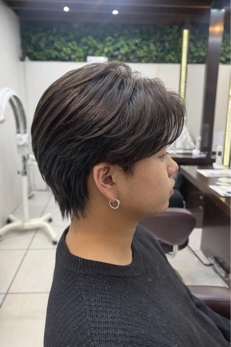 ミディアム メンズパーマ山内 結稀のヘアスタイル
