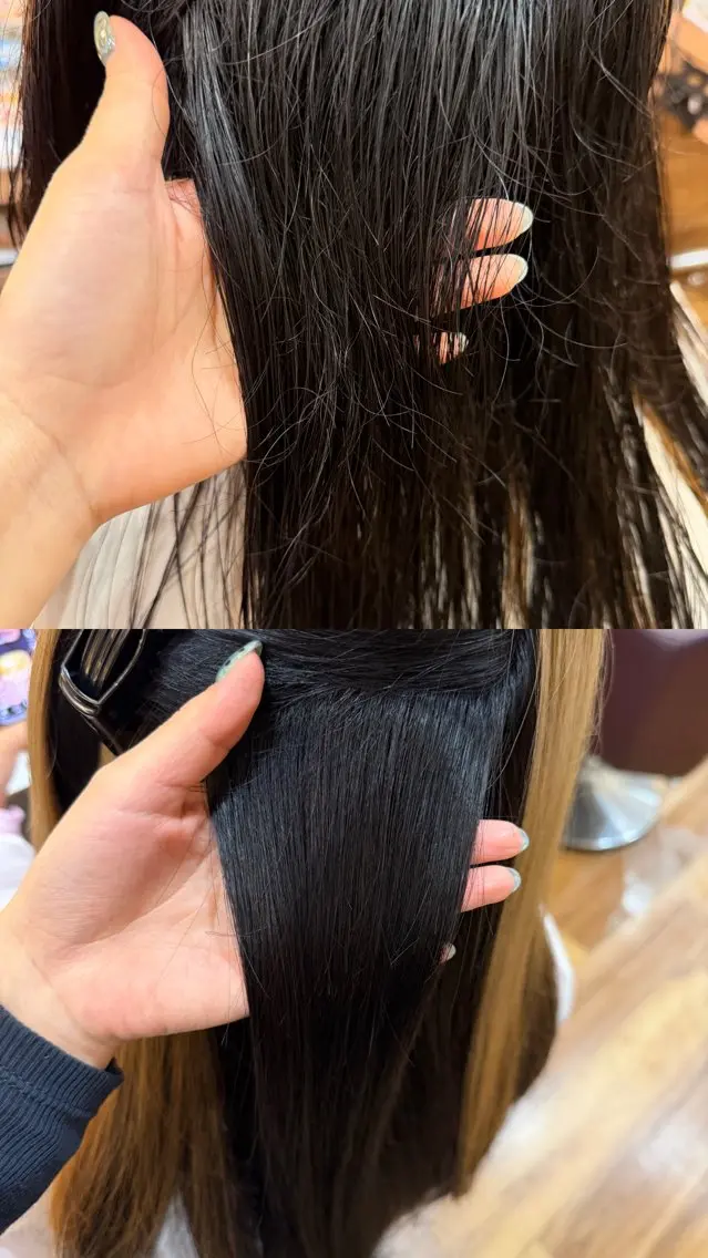 ロング 縮毛矯正 熊谷 こころのヘアスタイル
