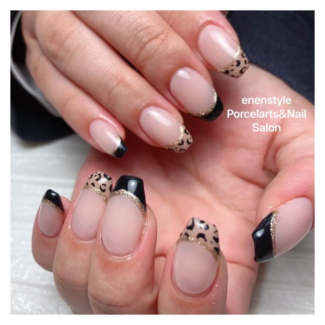 ミディアム ネイル ハンドネイル 🐾enen style 🐾のネイルデザイン