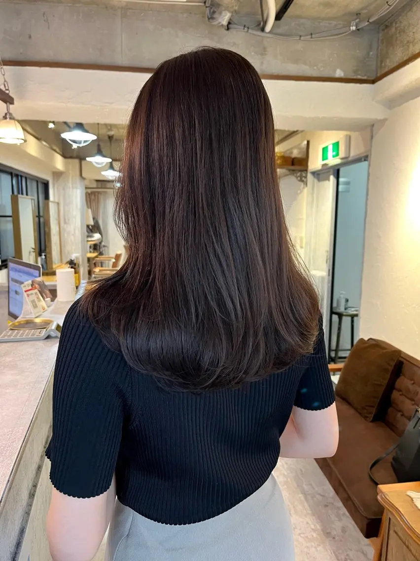 セミロング カット ヘアカラー トリートメント MAYU 💚森下のヘアスタイル