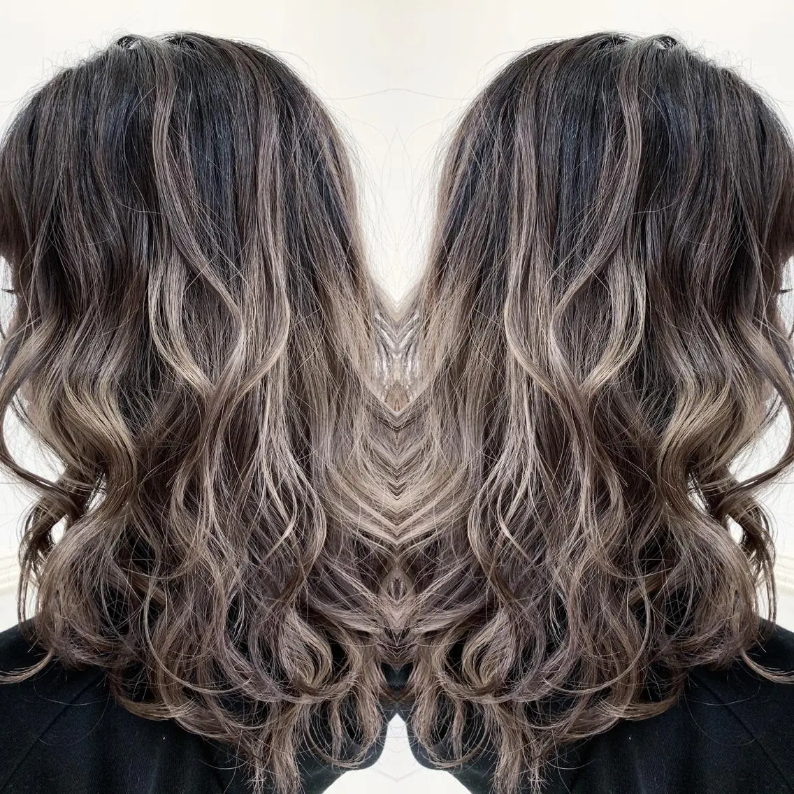 ロング カラー バレイヤージュ レイヤーカット カット ヘアカラー ブリーチ/バレイヤ ージュ川端裕司のヘアスタイル