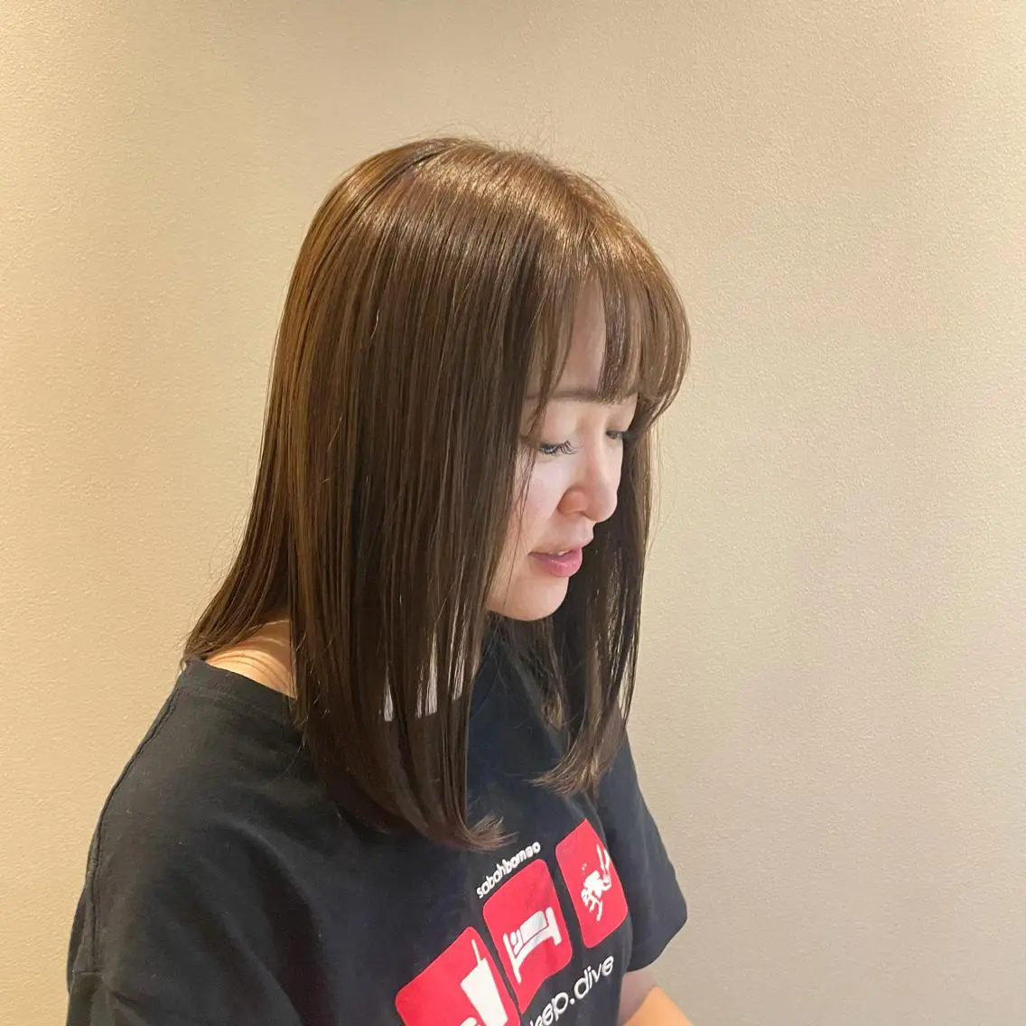 セミロング ミルクティーベージュ /三村克彦のヘアスタイル
