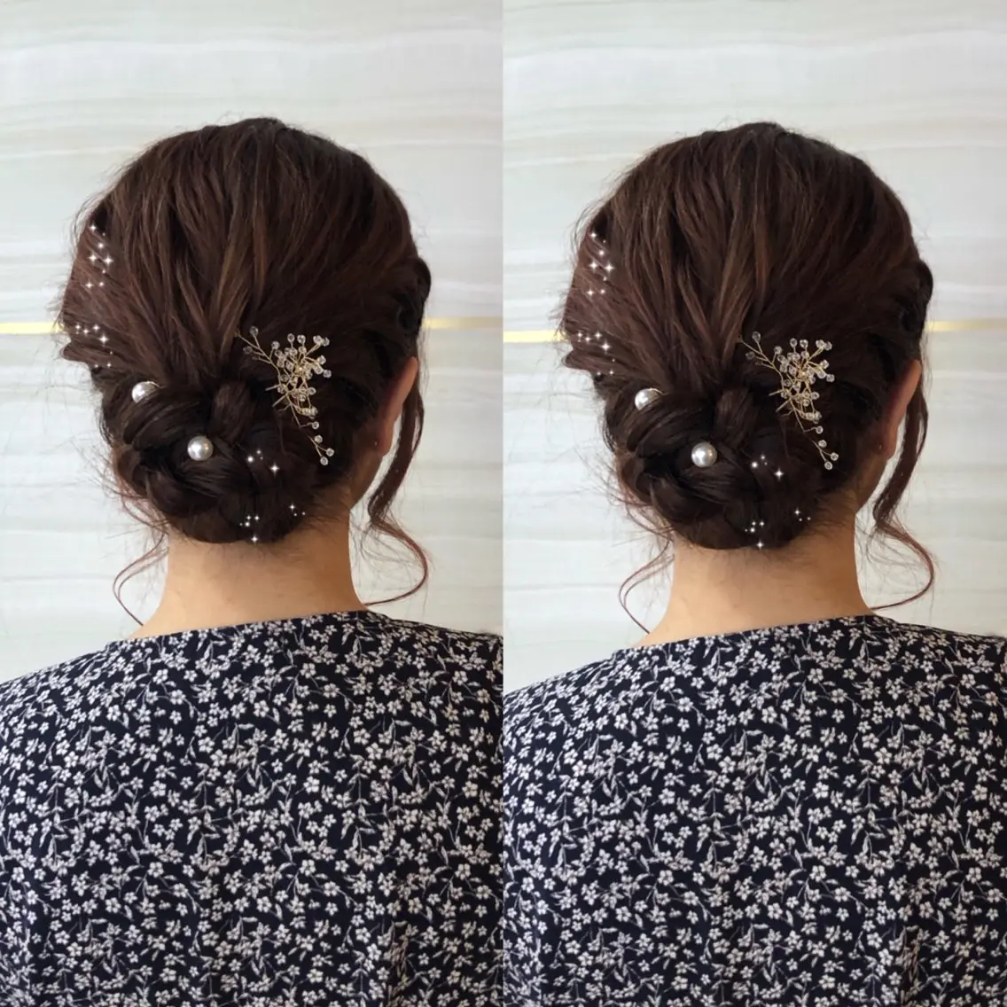 セミロング ヘアアレンジ 🐈‍⬛momo🐾 ブリーチ・Wカラーのヘアスタイル