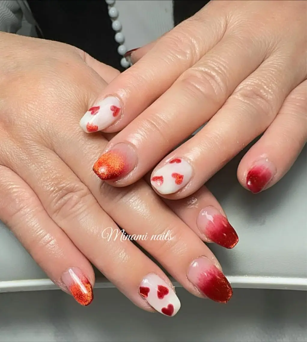 ネイル アートネイル オーロラネイル ガーリー キラキラネイル 韓国ネイル ハンドネイル Minami Nailsのネイルデザイン