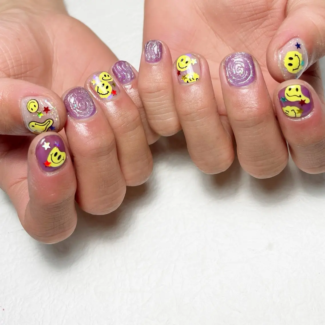 メンズ ネイル メンズ韓国風 アートネイル フットネイル ジェルネイル キラキラネイル ハンドネイル Y nail なんば堀江店のネイルデザイン