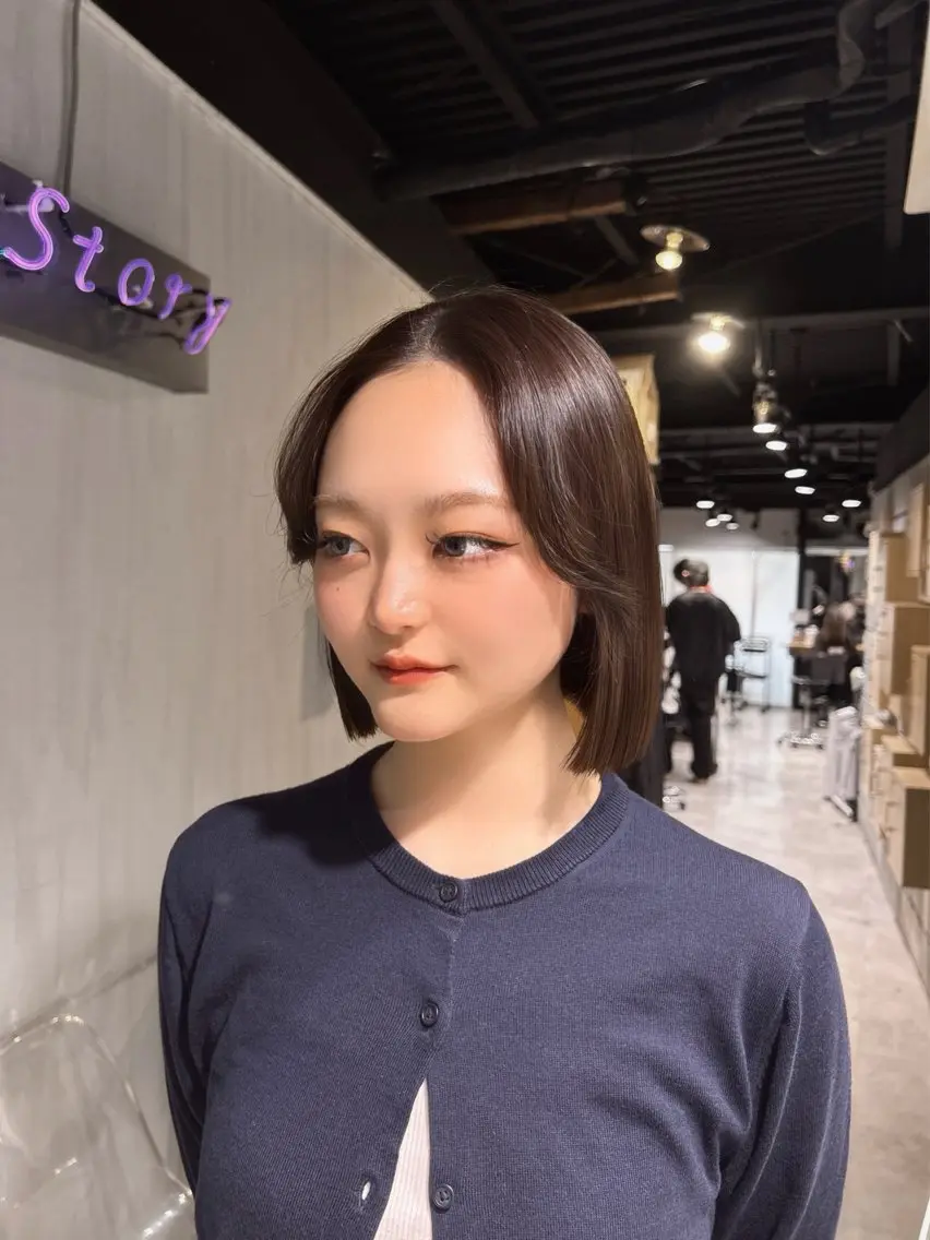 ショート 韓国風カラー 姫カット 韓国風ヘア レイヤーカット ワンホンレイヤー MEI🎀レイヤー 🎀韓国styleのヘアスタイル