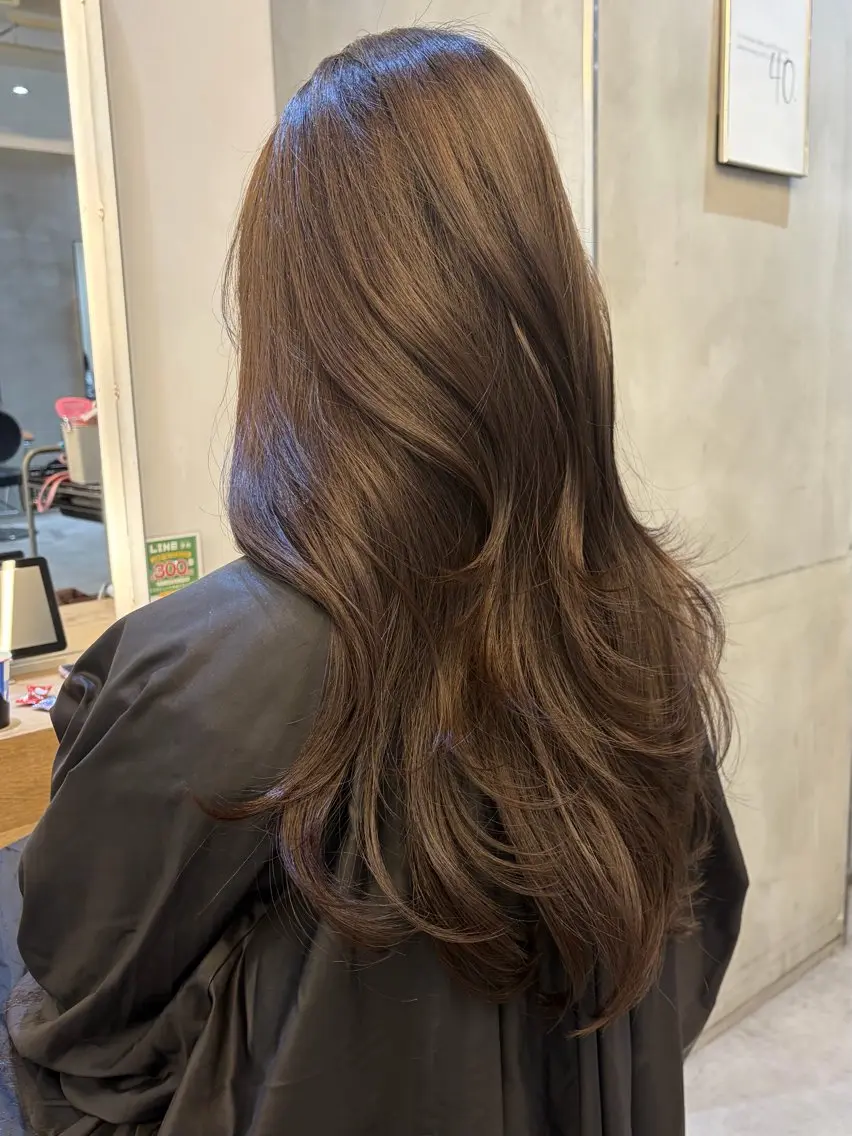 ロング カラー カット ヘアカラー トリートメント 韓国🇰🇷透明感 ERIのヘアスタイル
