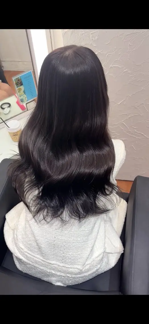 ロング ヘアカラー ラベンダーカラー /巻き/WAKANAのヘアスタイル