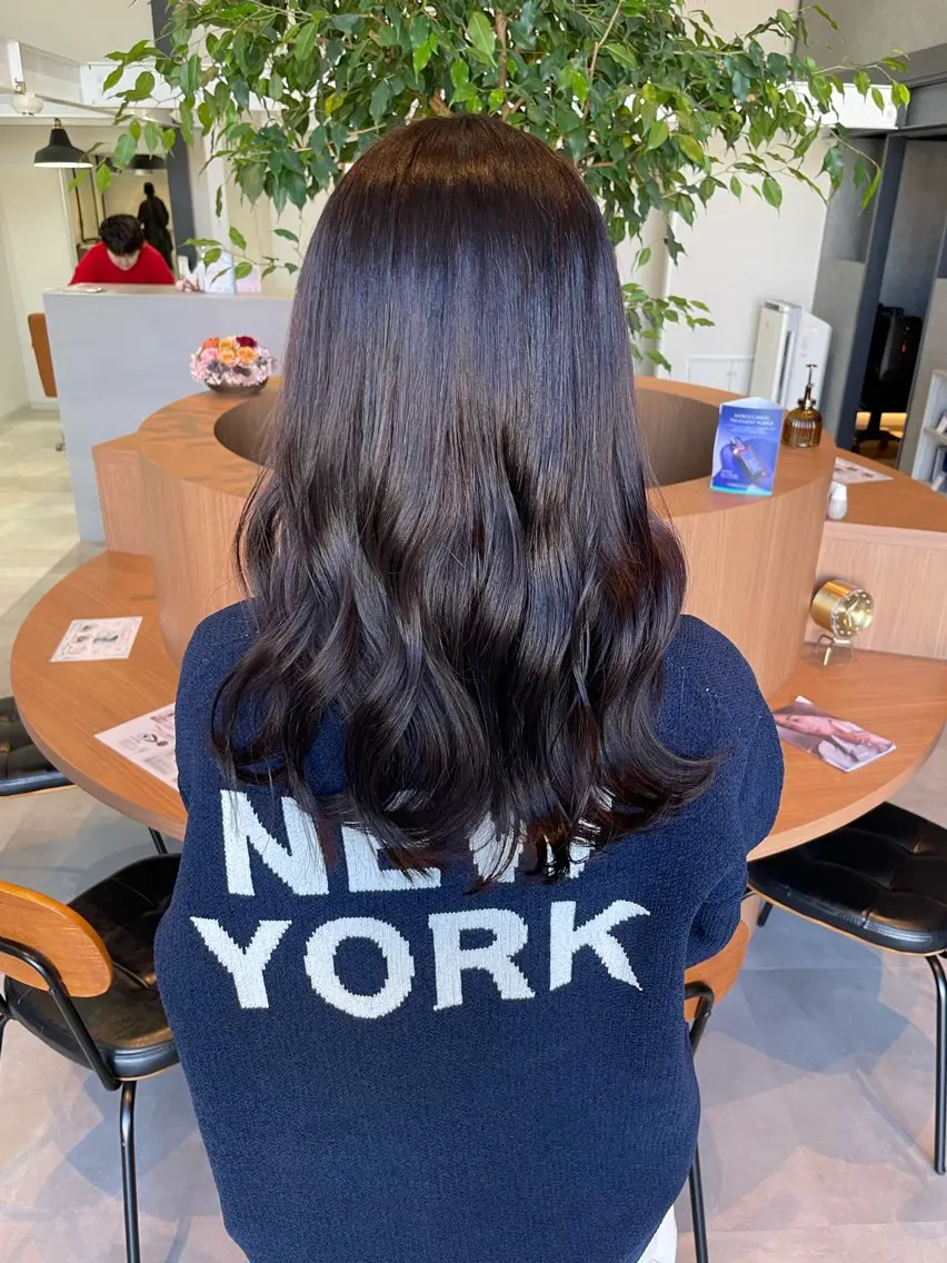 ロング カラー ブラウンカラー オレンジ オレンジブラウン カット ヘアカラー トリートメント ayaka |トレンドヘアのヘアスタイル