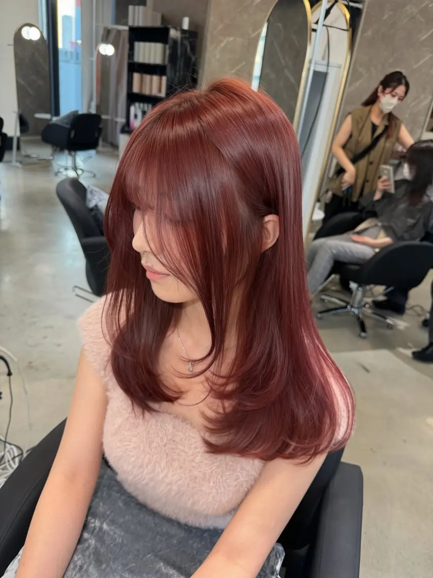 ロング カラー イルミナカラー ヘアカラー caho/大阪梅田 韓国ヘア♡のヘアスタイル