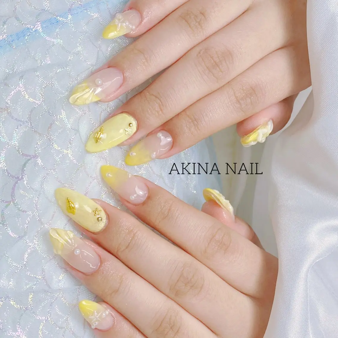 セミロング ハンドネイル Akina Nail 亀戸のネイルデザイン