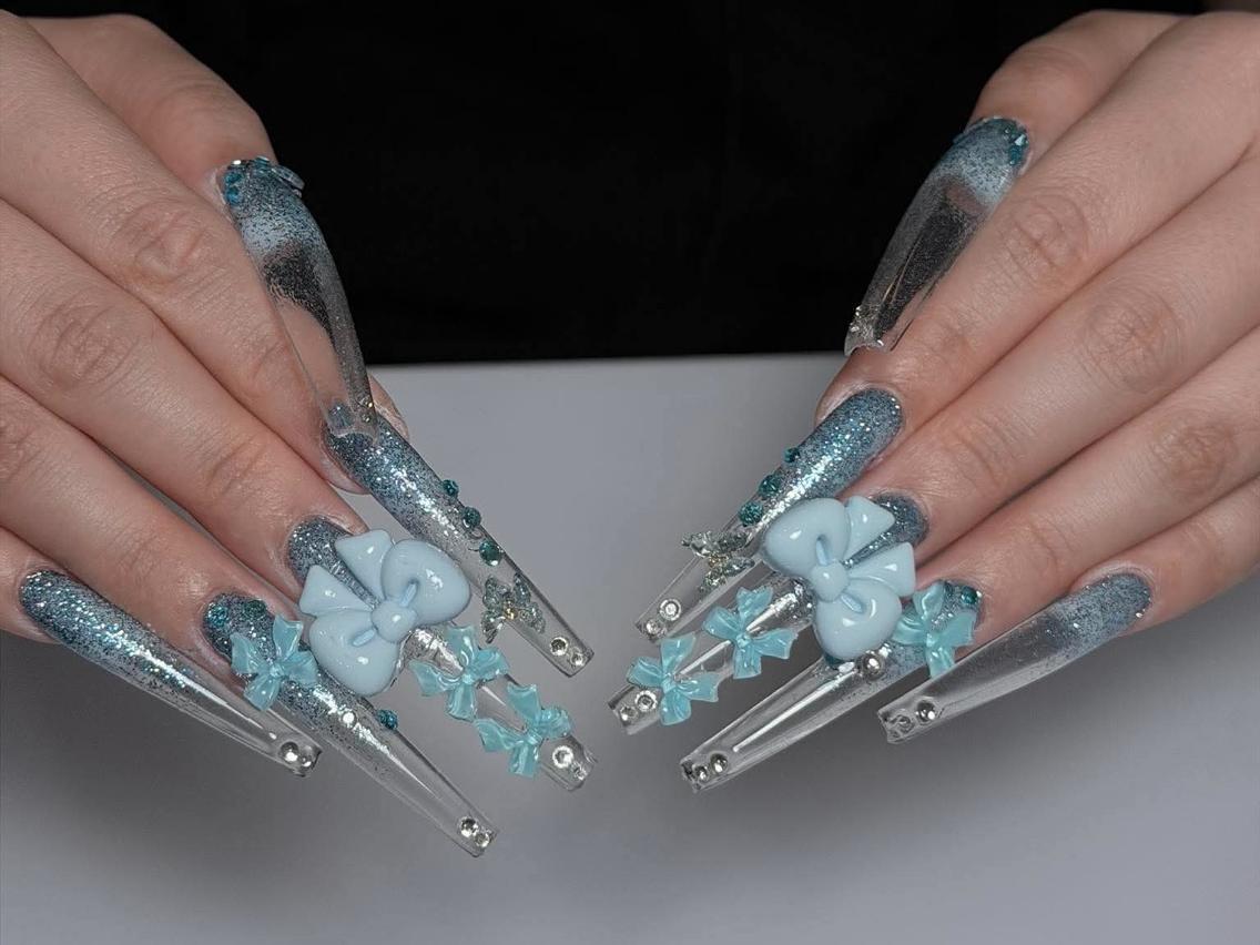 ネイル 長さ出し グラデーション 卒業式 キラキラネイル マグネットネイル HARI Belle nail 池袋のネイルデザイン
