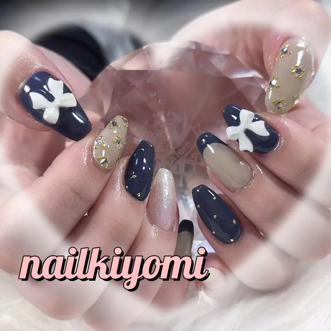 ネイル ロングネイル マグネットネイル 持ち込み 🦋Kiyomi. 🦋のネイルデザイン