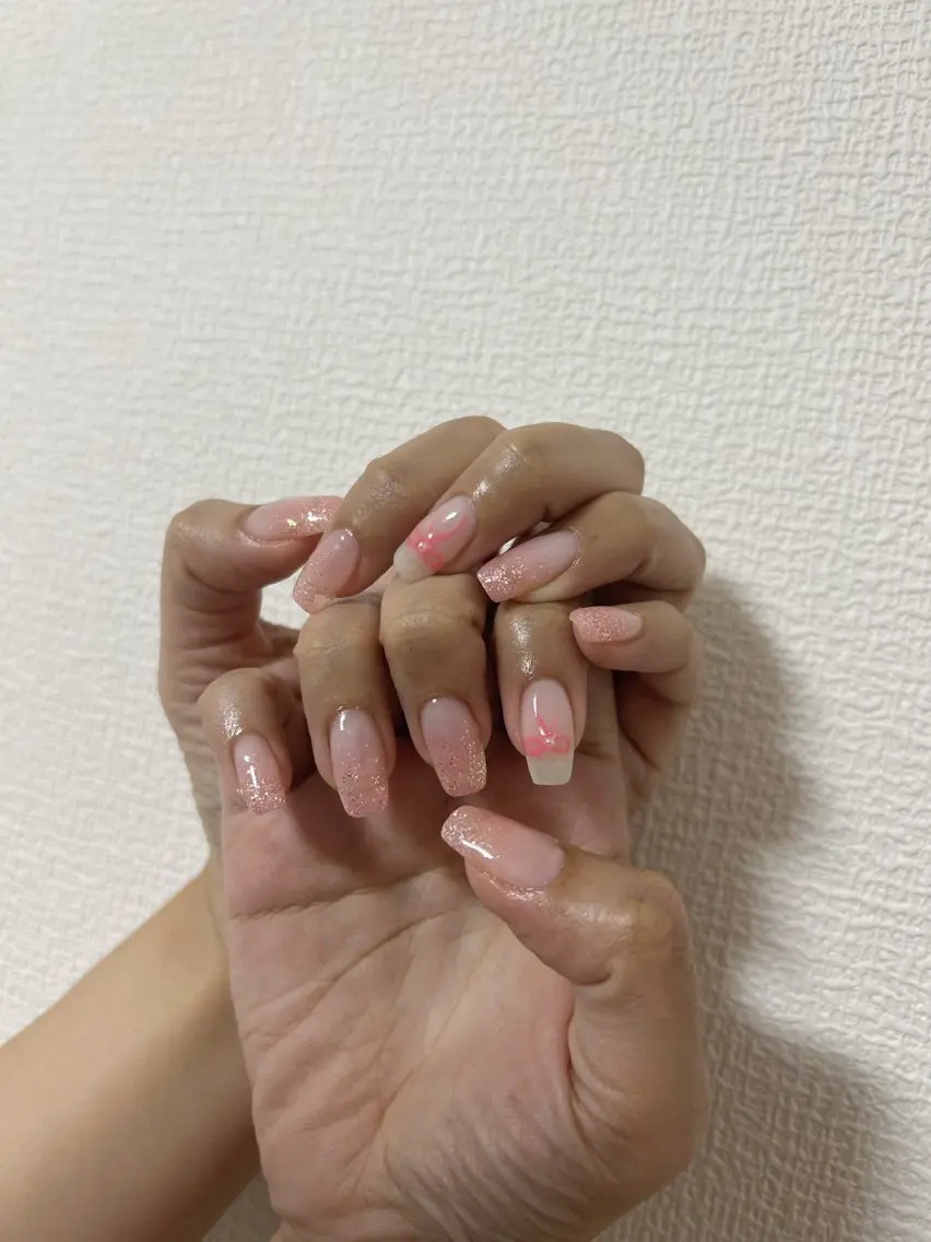 ネイル ガーリー ピンク ハンドネイル 自宅サロン♡ Mamiのネイルデザイン