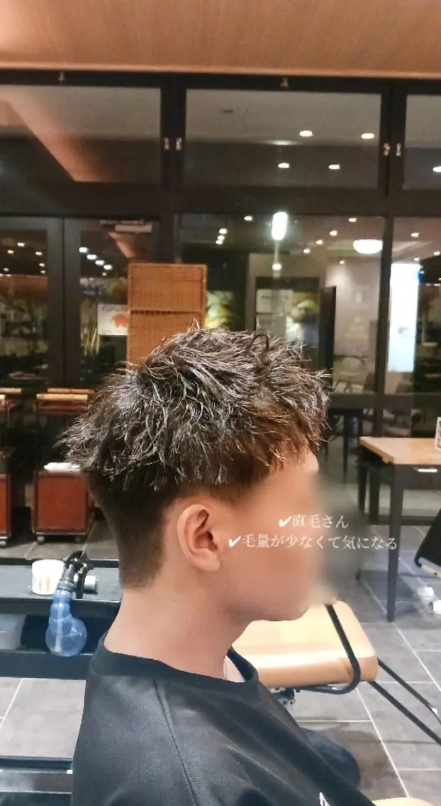 パーマ メンズ スパイキーショート 羽田野 紗可のヘアスタイル