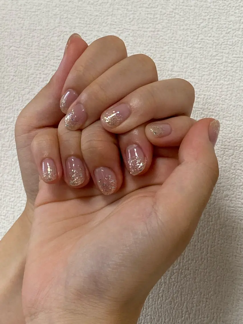 ネイル ラメ(グリッター) ラメグラデーション 自宅サロン FeelFreeのマツエク・マツパデザイン