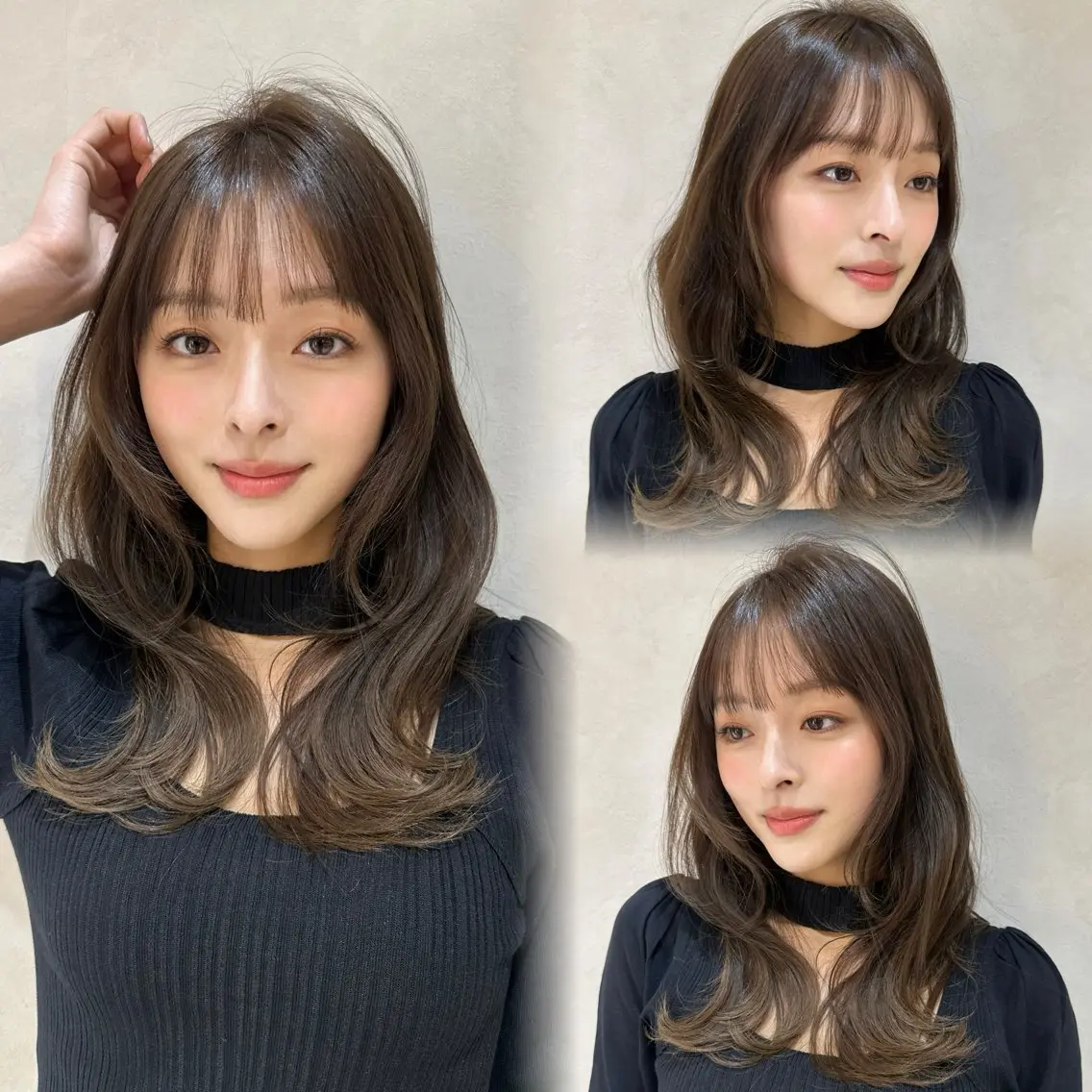 【💞人気No.1メニュー💞】韓国ヘアカット+iNoAオイル艶カラー🫧髪質改善スチームトリートメント付きの写真