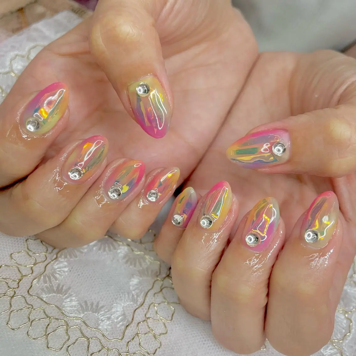 ネイル チークネイル ジェルネイル ニュアンスネイル パラジェル 春ネイル J terrace Nailのネイルデザイン