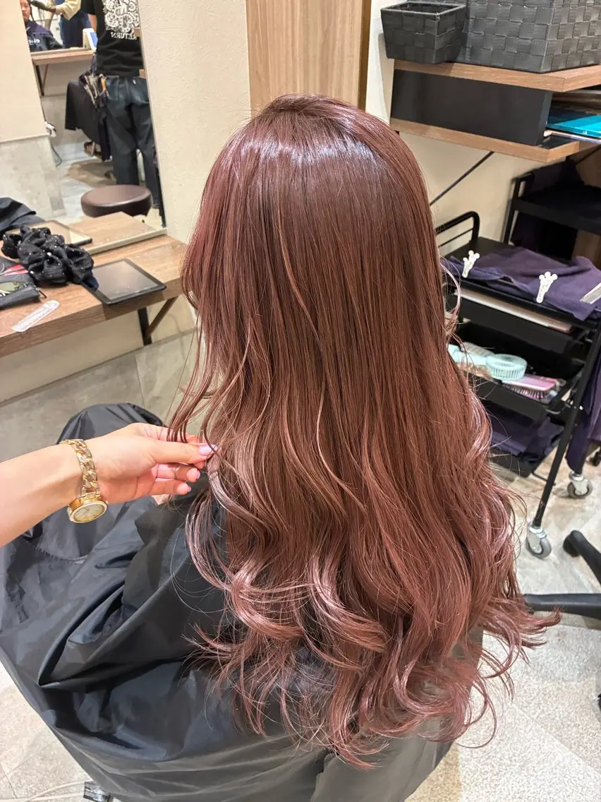 ロング カラー ブリーチ ピンクカラー デート 自分史上1番可愛い/ 似合わせ【MAHO】のヘアスタイル
