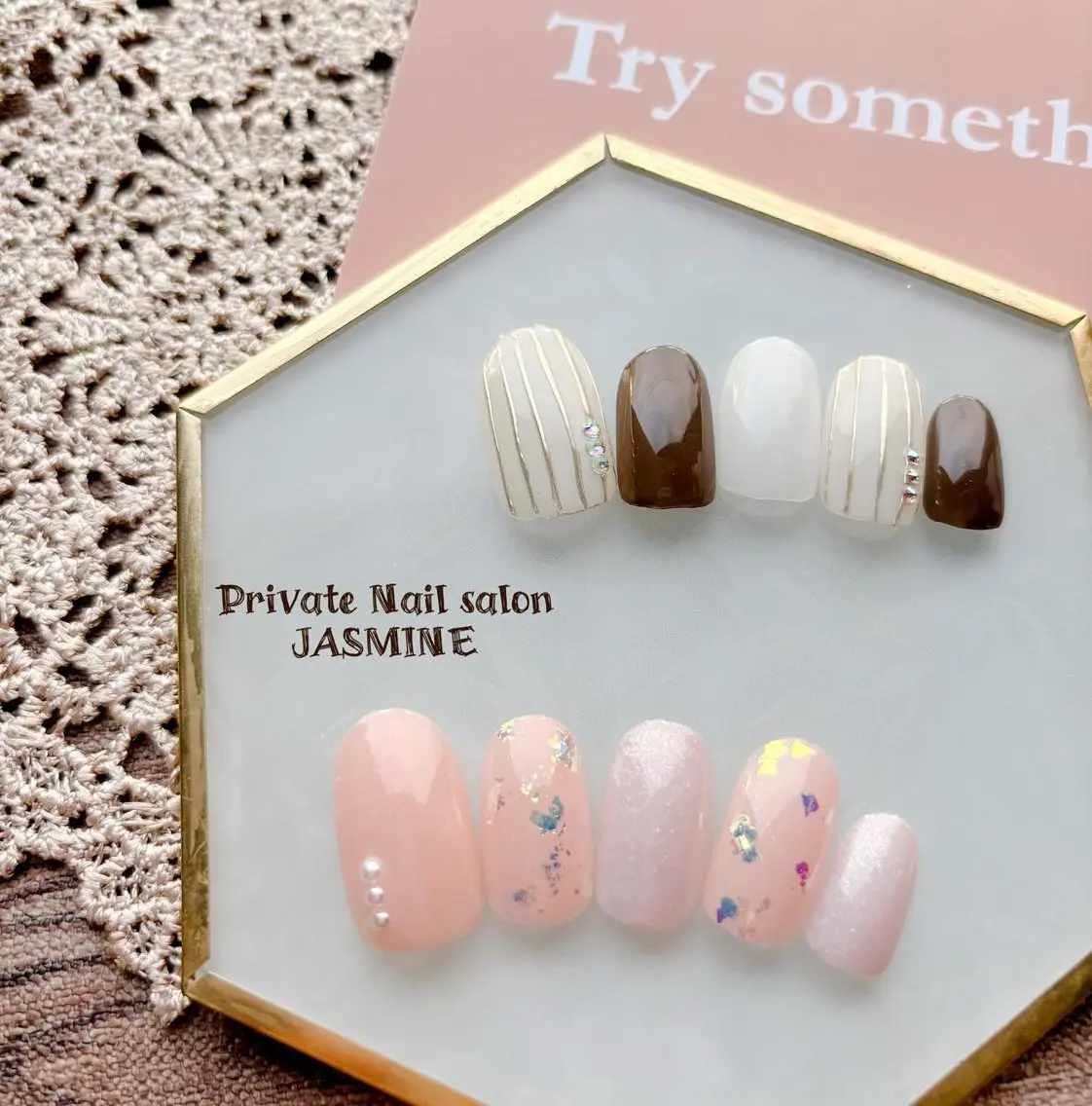 ネイル ボーダー シンプルネイル Nail salon JASMINEのネイルデザイン