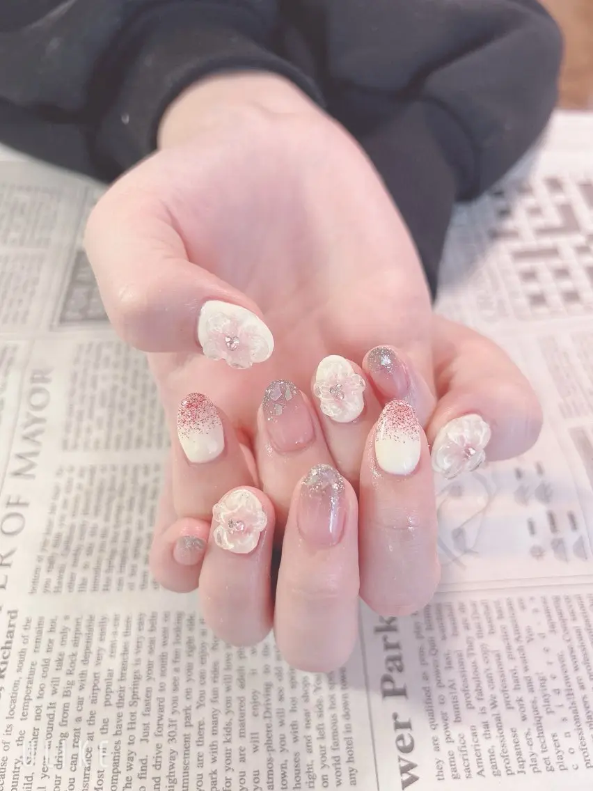 ネイル 桜ネイル ハンドネイル ハンドケア 森山 舞のネイルデザイン