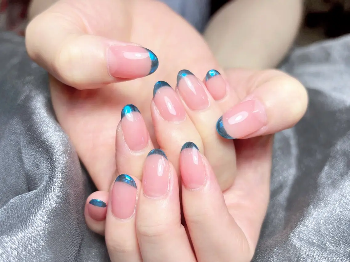 ネイル ハンドネイル H3 Nail Tsuki🦋💙のネイルデザイン
