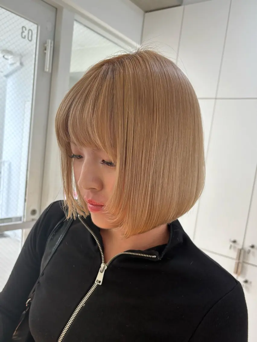 ショート カラー ヘアアレンジ ブロンド ボブ 《暖色/韓国hair 》🇰🇷桑原ユキネのヘアスタイル