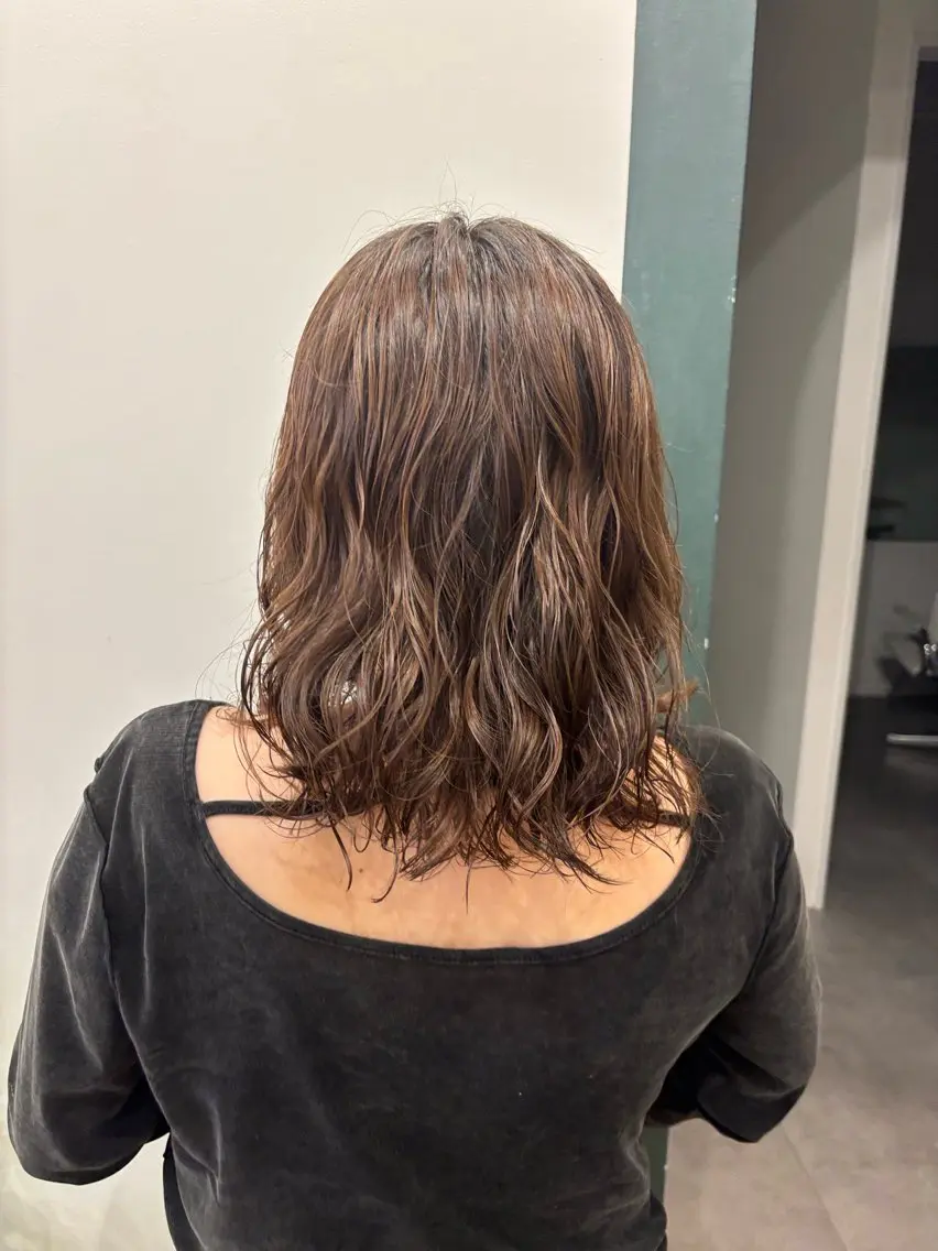 ミディアム パーマ ミディアムパーマ カット パーマ トリートメント ハードパーマ Rico💜のヘアスタイル