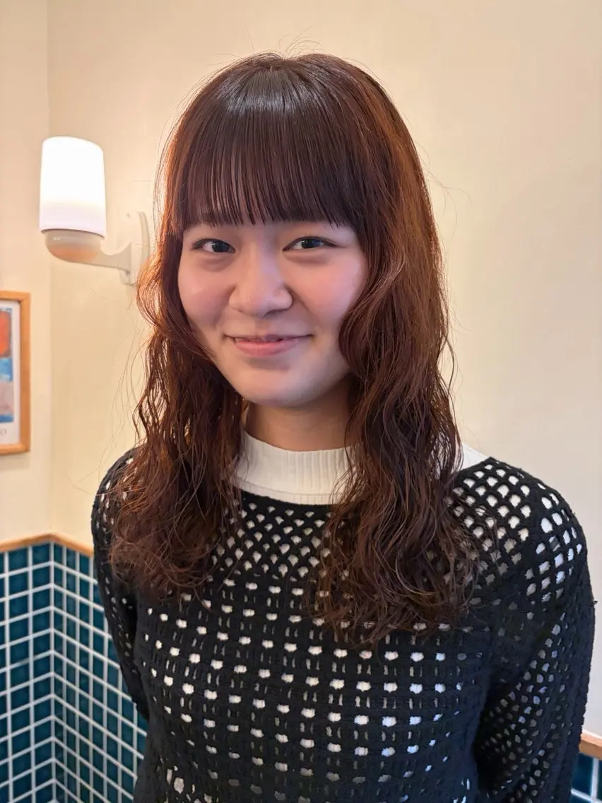 カラー パーマ オレンジ はやし ちののヘアスタイル
