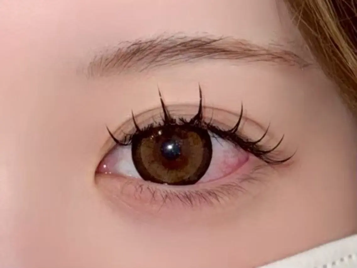マツエク・マツパ 束感まつ毛 韓国風マツエク ナチュラル 一重×まつ毛パーマ ♡ 𝑅𝑒𝑖 天王寺♡まつげパーマのマツエク・マツパデザイン