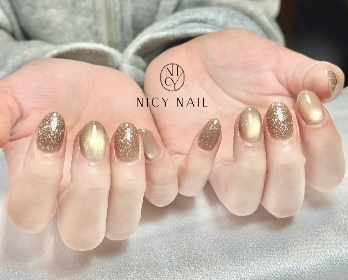ネイル アートネイル オーロラネイル ブルー チークネイル フットネイル NICY NAIL 池袋のネイルデザイン