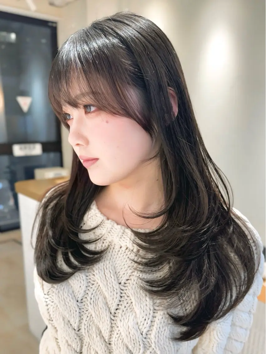 セミロング セミロングレイヤー 韓国風ヘア レイヤーカット ワンホンレイヤー カット トリートメント 🫧レイヤーカット/ 韓国ヘア🫧辻優也のヘアスタイル