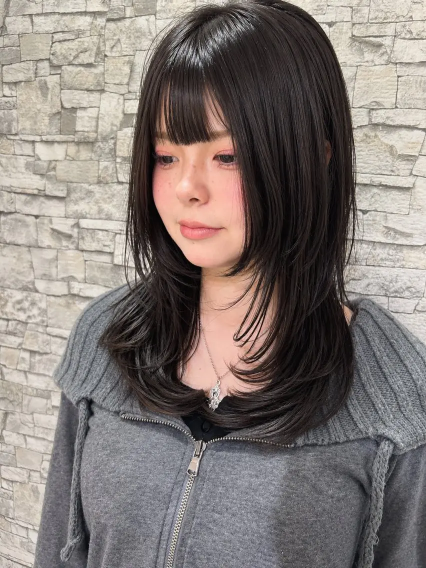 セミロング カット ヘアカラー トリートメント 髪質改善will hairdesignのヘアスタイル