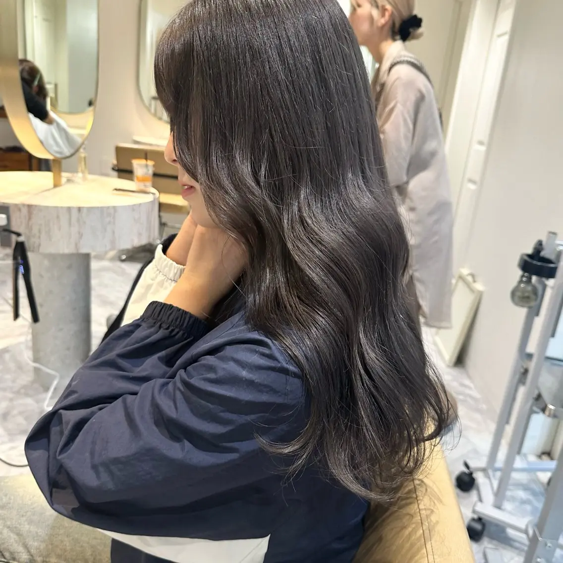 ロング カラー ブリーチ カット ヘアカラー 縮毛/透明感カラー Mariamu🫧のヘアスタイル