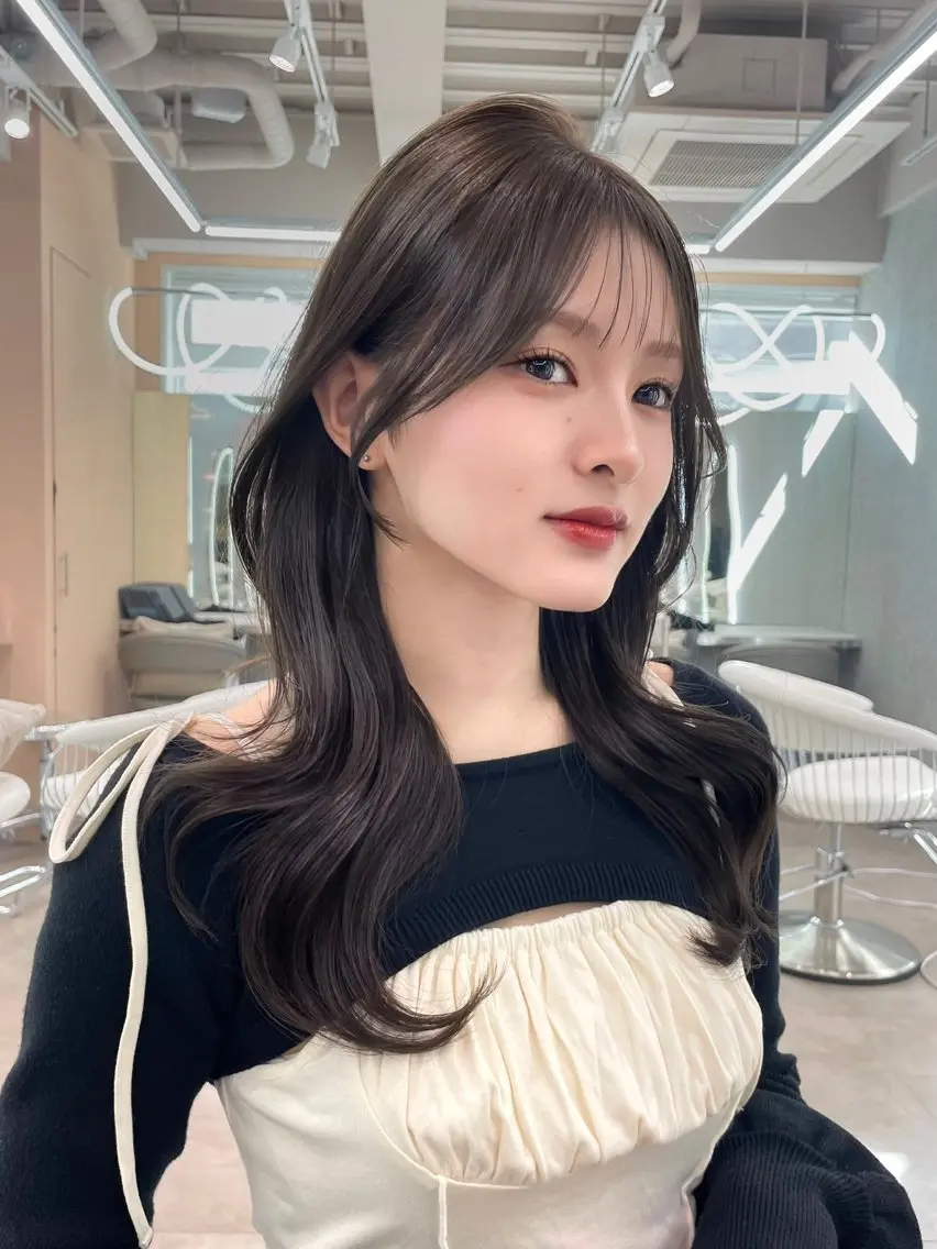 セミロング カラー 縮毛矯正ブリーチなし 🍒❤ゆうきのヘアスタイル