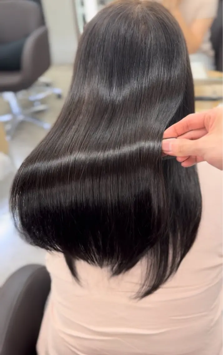 セミロング トリートメント 酸性ストレート トリートメント クワハタ ショウタのヘアスタイル