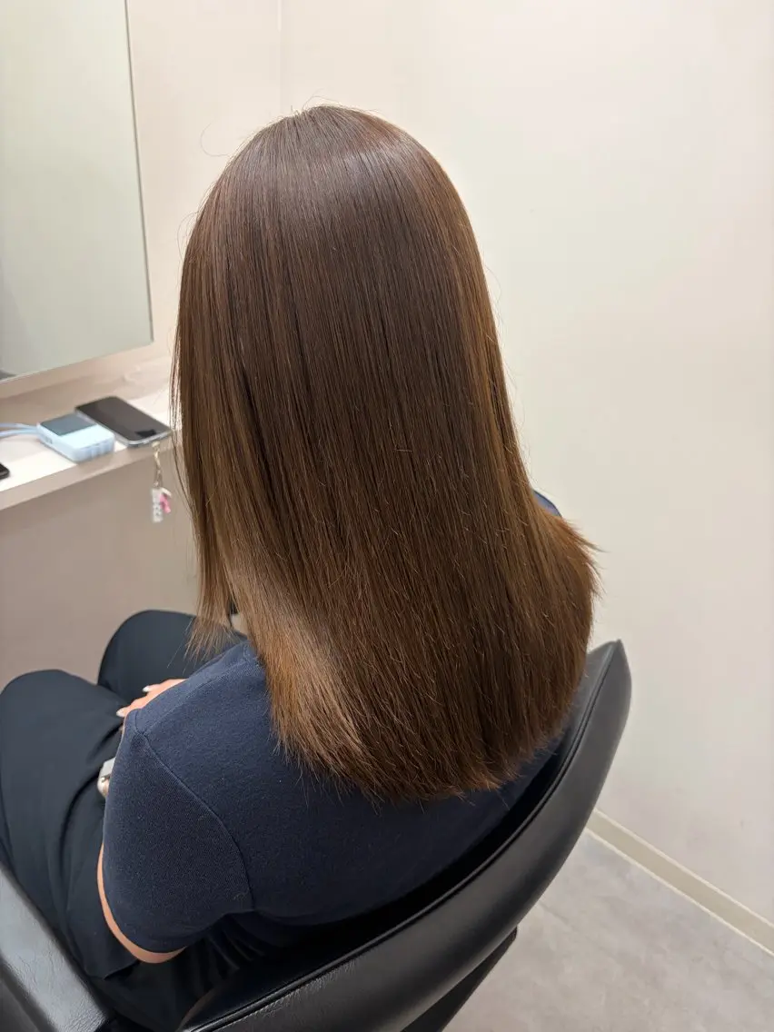 セミロング 縮毛矯正 ヘアカラー 縮毛矯正 トリートメント 髪質改善/縮毛矯正/ 艶カラー/登貴のヘアスタイル