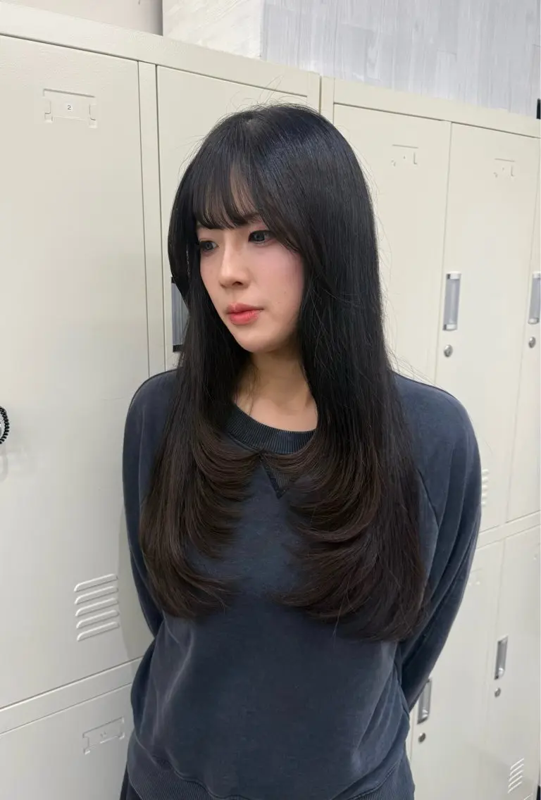 ロング 顔周りカット レイヤーカット カット カット1100円 🛼💞/Rinnaのヘアスタイル