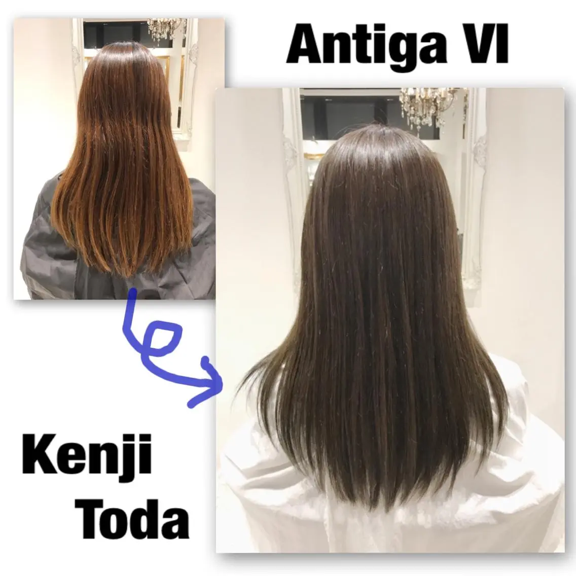 ロング カラー ブリーチ グレージュ ブリーチなしカラー オレンジ 二児のパパで店長な 戸田健治のヘアスタイル
