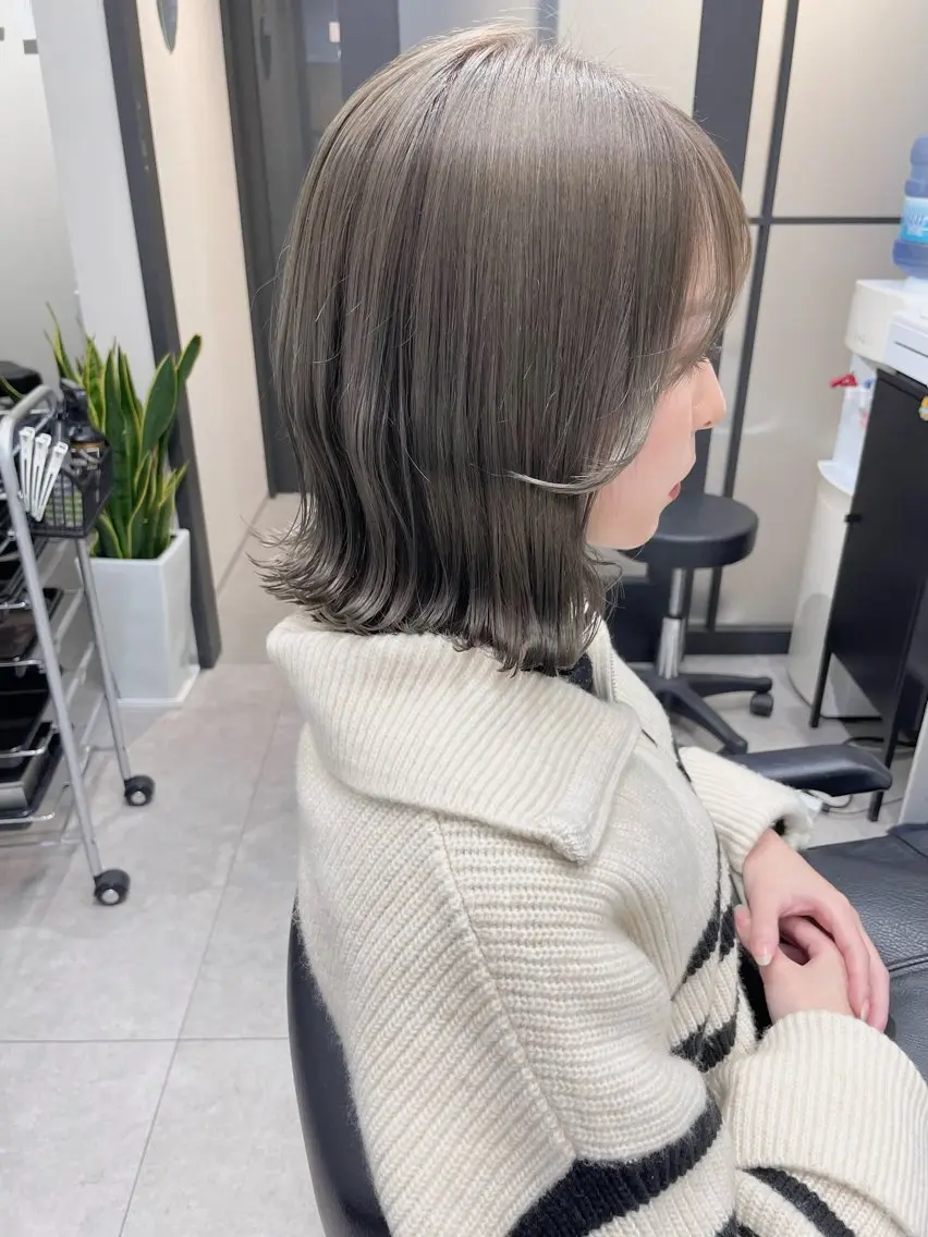 ミディアム カラー カット ヘアカラー トリートメント 髪質改善will hairdesignのヘアスタイル