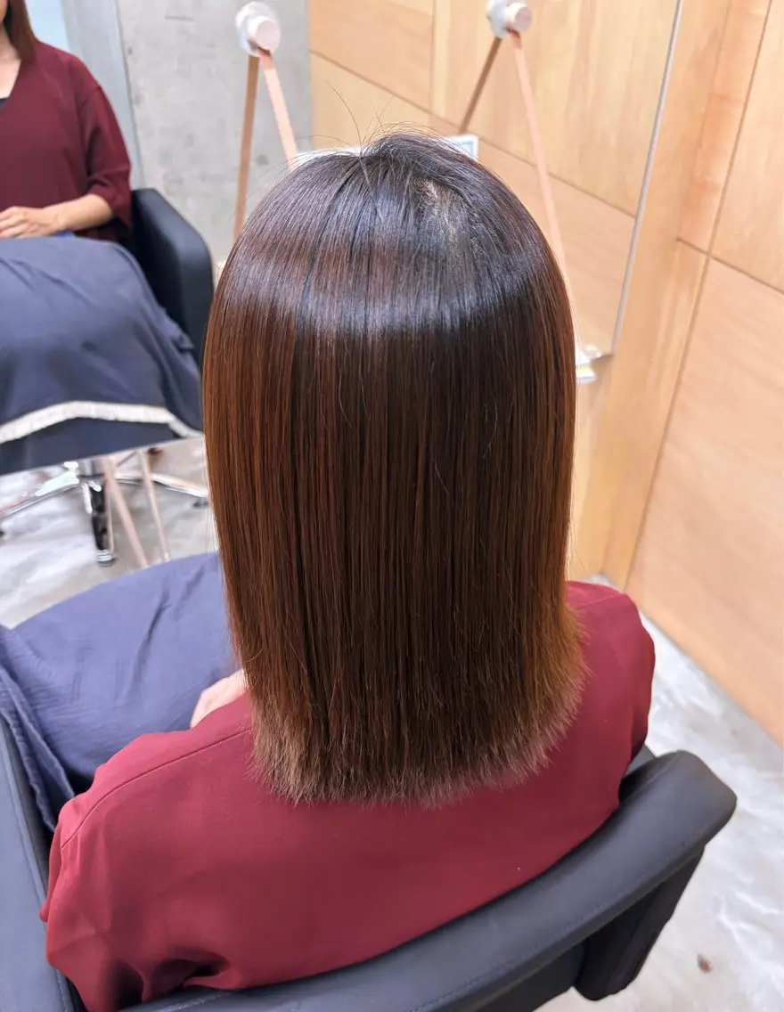 ミディアム 縮毛矯正 Robe Nozomuのヘアスタイル