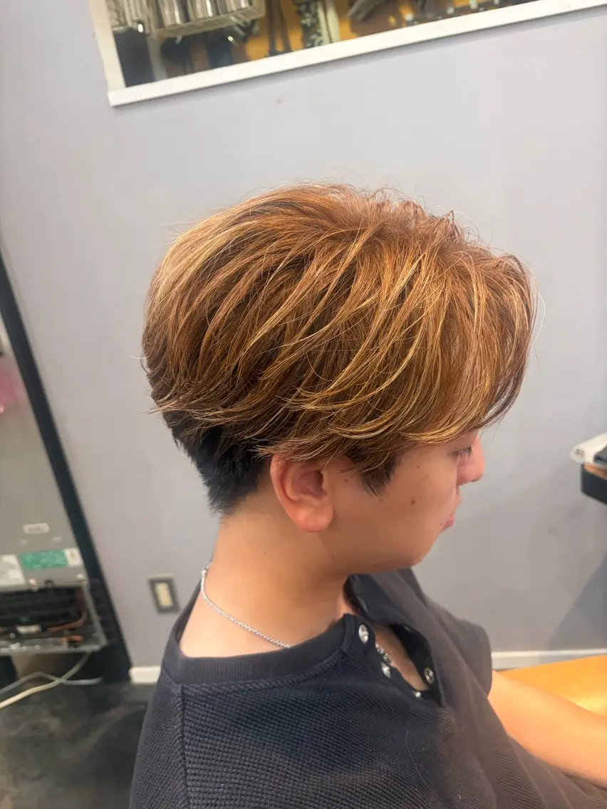 パーマ メンズ フェザーパーマ メンズパーマ 田邉 莉陸のヘアスタイル